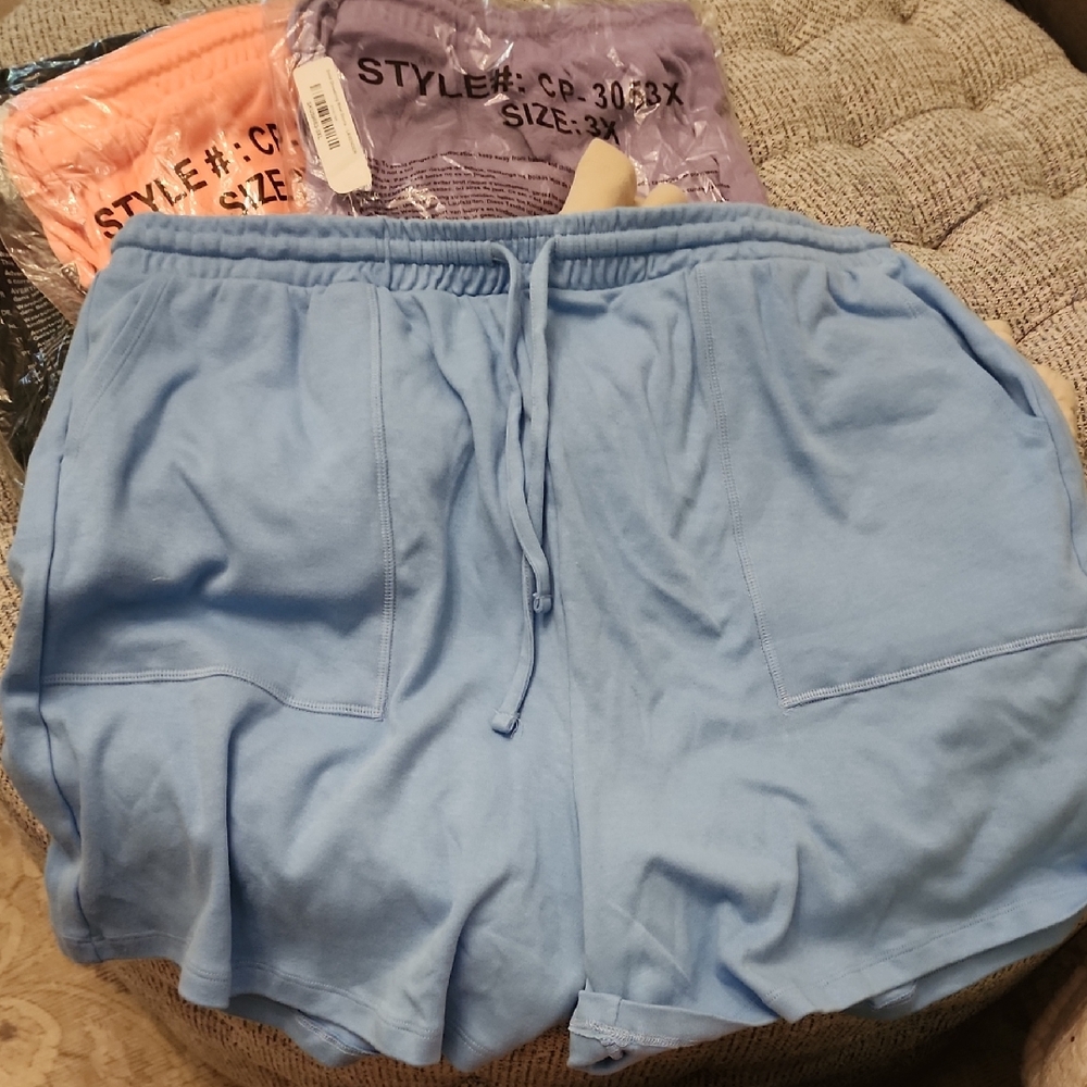 Zenana Outfitters Sky Blue Athletic Shorts